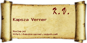 Kapsza Verner névjegykártya